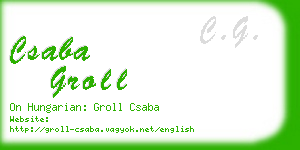 csaba groll business card